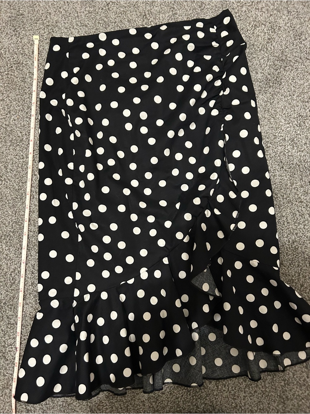 White House Black Market Black Skirt with White Polka Dots